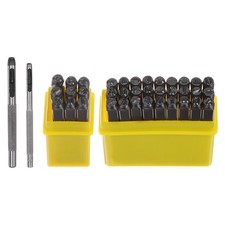 36Stück Metall Stempeln Kit 5/32" (4mm) (A-Z 0-8 "&" Symbol) Stahl Preßwerkzeug