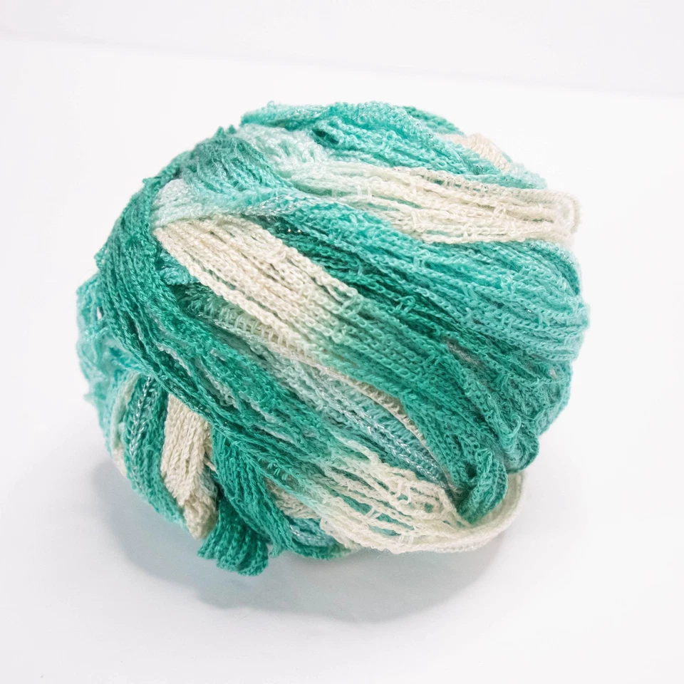 Sundance Volantes Hilo Malla Volantes Acrílico Poliéster 3.5oz Crochet Tejido Verde Blanco Foto 2 de 4