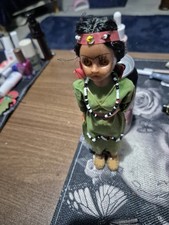 Native American Indian Girl With Baby On Back. 1960's. Original Clothing