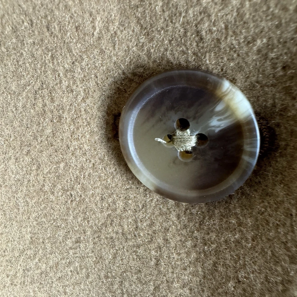 Abrigo Coche Antiguo Azul Marino Camel Tostado Marrón Botón Delantero Talla 2X Bolsillos Academia Foto 4 de 4