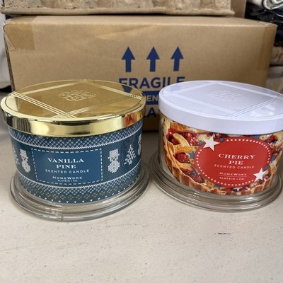Homeworx by SLATKIN + CO  1 VANILLA PINE/1 CHERRY PIE 4-Wick Jar Candle Set Of 2