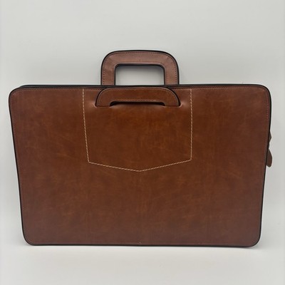 VTG PEGASUS Brown Faux Leather Briefcase Portfolio Document Attache MADE IN USA!