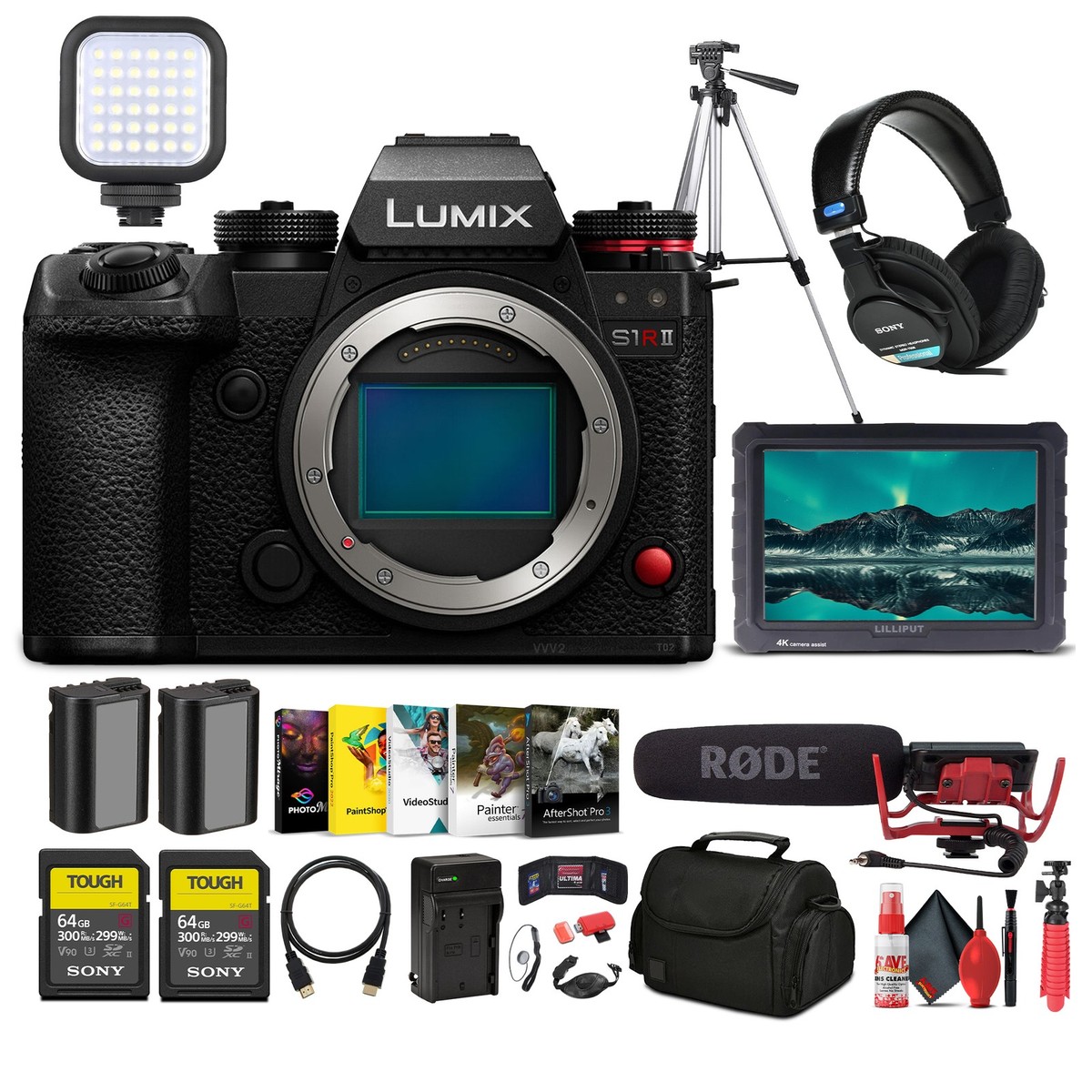 Panasonic Lumix S1R II Mirrorless Camera + More Accessory Bundle 