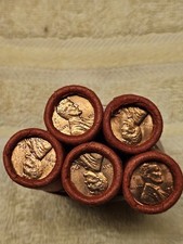 5 OBW Rolls Lincoln Memorial Cents.   P-D Mints 1960-1964