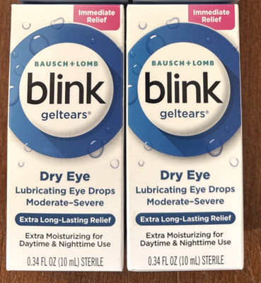 Bausch + Lomb Blink GelTears Extra Dry Eye Drop 10ml *LOT OF 2* Exp: 03/2027