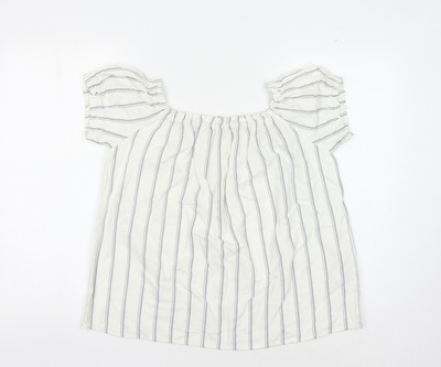 Vero Moda Damen Tunika Bluse weiß gestreift Größe L