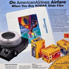 1990 Kodak Ektachrome Slide Film Vintage Print Ad American Airlines Travel