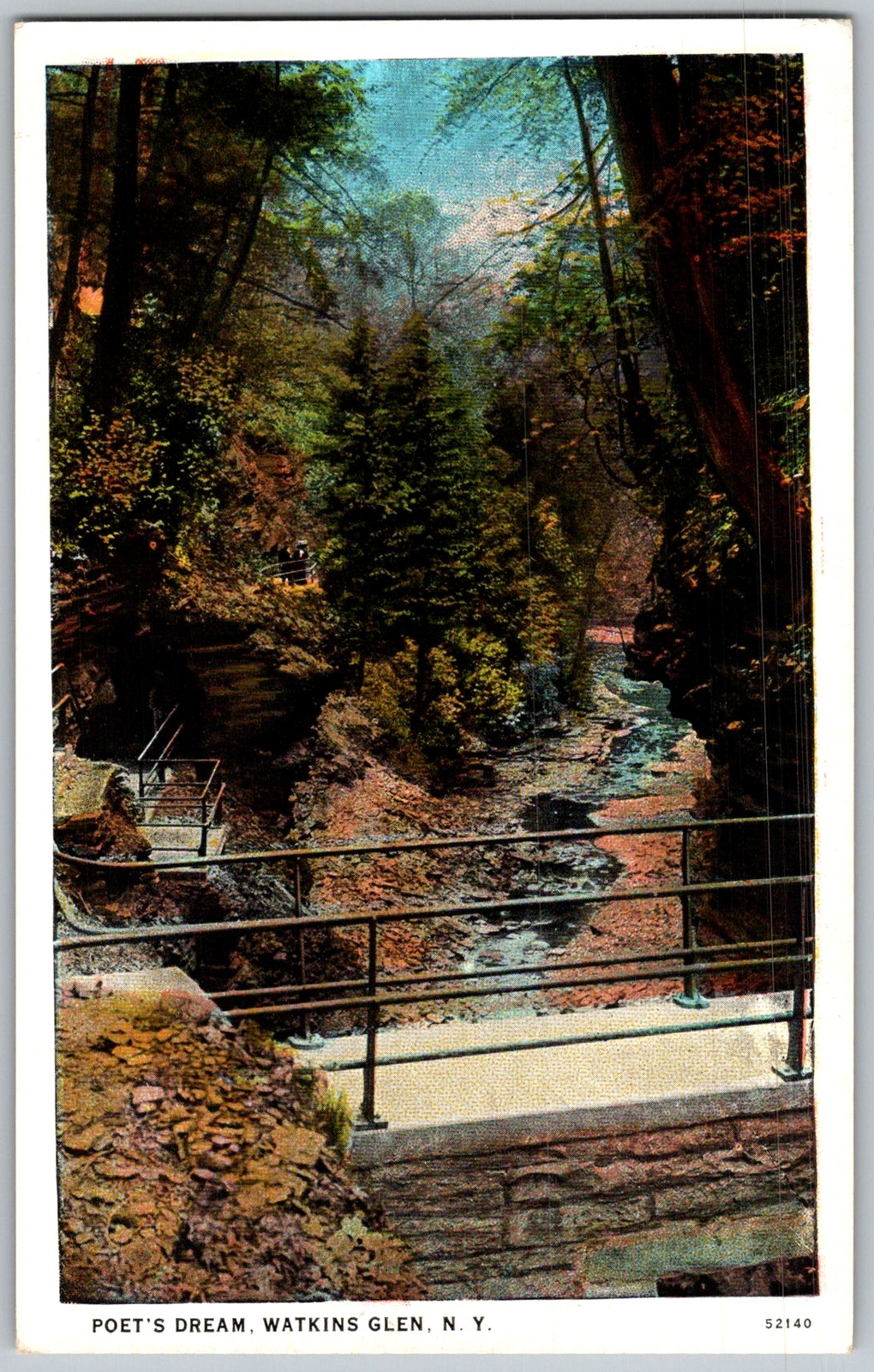 Antique Postcard Poets Dream Gorge Watkins Glen, NY 1910s