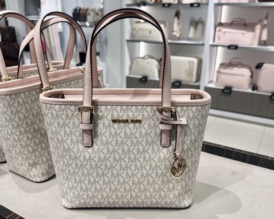 Michael Kors Jet Set Travel Extra Small Tote Carryall Bag Powder Blush Vanilla