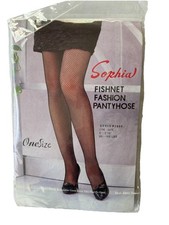 New VTG Sophia PURPLE FISHNET Pantyhose One Sze  5’-5’ 10" 90 - 165 lbs P1660