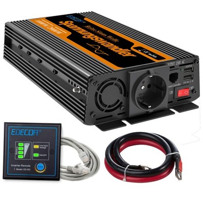 EDECOA Wechselrichter Reiner Sinus Spannungswandler 12V 230V 1000W Inverter