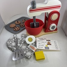 Melissa Doug Make Cookies Wooden Mixer Set Butter Bowl Egg AS SHOWN