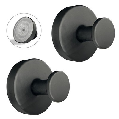 Welsa Suction Cup Hooks for Shower - 2 Pack, Matte Black -