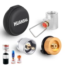 3-Piece Propane/Isobutane/Butane Refill Adapter Set - Camping Backpacking Sto...