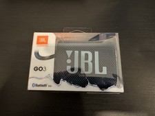 JBL Go 3 Blue Portable Bluetooth Waterproof Speaker, Model JBLGO3BLUAM, 2021