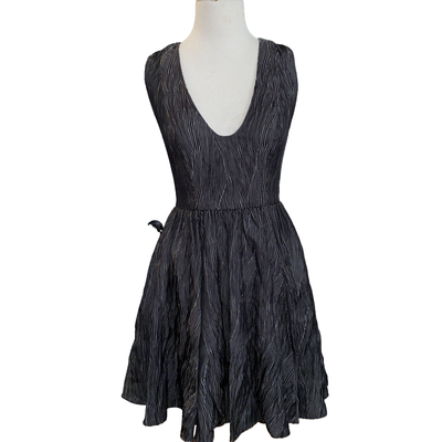 AX Armani Exchange Dress Women P0 Black Gray Strip Sleeveless Fit  