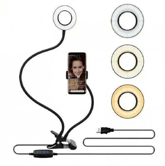 3.5-Inch Selfie Ring Light with Adjustable Phone Stand  -image
