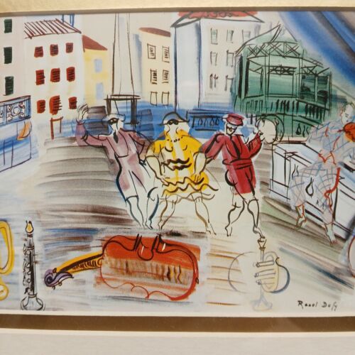 Raoul Dufy Framed Matted Lithograph Print The Three Masks / Les Trois Masques - Picture 3 of 10