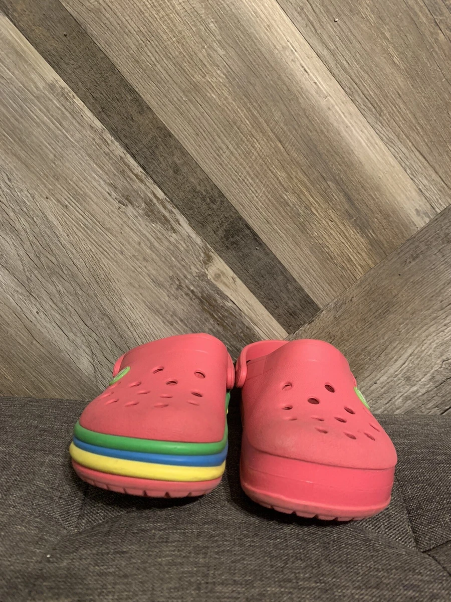 Pink blue yellow green crocs sale
