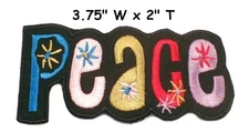 Peace sign hippie retro embroidered applique iron-on patch S-32