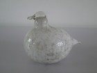 IITTALA FINLAND OIVA TOIKKA WHITE SPECKLED MINI GLASS BIRD WILLOW GROUSE