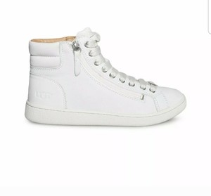 UGG Olive High Top Leather Womens Sneaker Off- White Size 9 | eBay