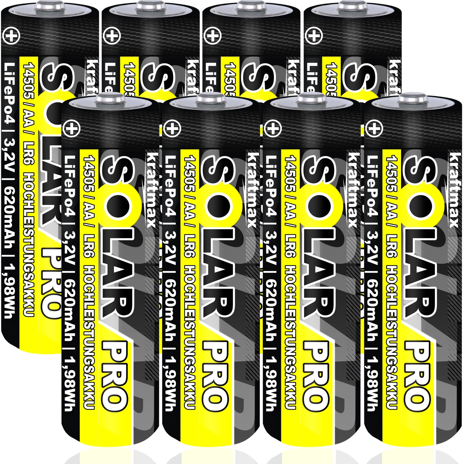 4 Batterie SOLAR Per Mignon AA 14500 3,2 V LiFePo4 Per Lampade - Foto 4