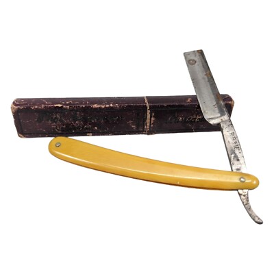 Antique Straight Razor R.B. & R Phil Eisemann Lancaster PA Box Vintage Yellow