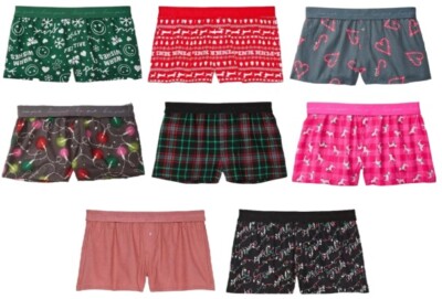 VICTORIA'S SECRET PINK CHRISTMAS FLANNEL SLEEP PJ LOUNGE SHORTS XS