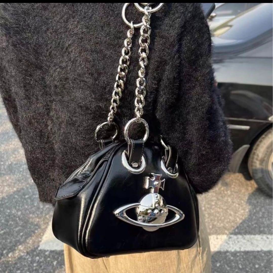 Vivienne Westwood Accord Shoulder Bag Handbag Black Big Orb Vivienne Westwood Accord Shoulder Bag Handbag Black Big Orb