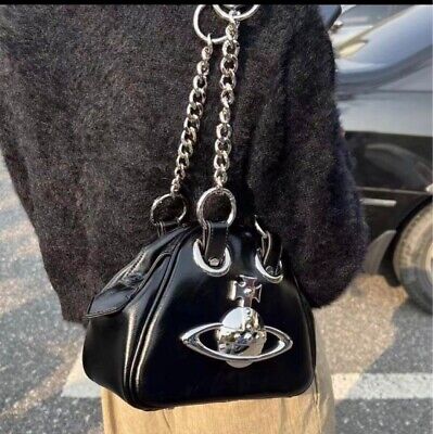 Vivienne Westwood Accord Shoulder Bag Handbag Black Big Orb Vivienne Westwood Accord Shoulder Bag Handbag Black Big Orb