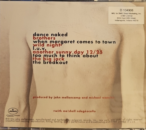 John Mellencamp "Dance Naked" CD #7 - Imagen 2 de 2