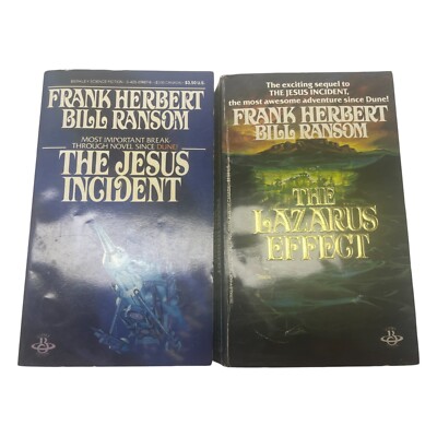 Frank Herbert The Jesus Incident Lazarus Effect 2 book lot Paperback PB Ransom