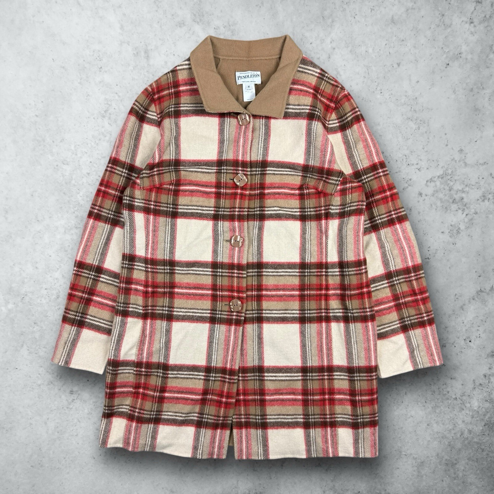 Pendleton Plaid Flannel Button Up Wool Jacket Wom… - image 1