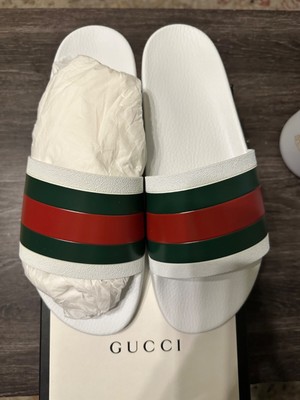 New Men\'s GG Signature Stripe Slide Sandals size 14(Never Worn) Gucci Men main image 2