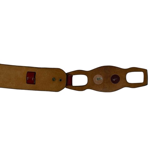 Vintage 60s ETIENNE AIGNER Womens S M 28" Handmade Wide Leather Brass Belt RARE - Picture 18 of 24