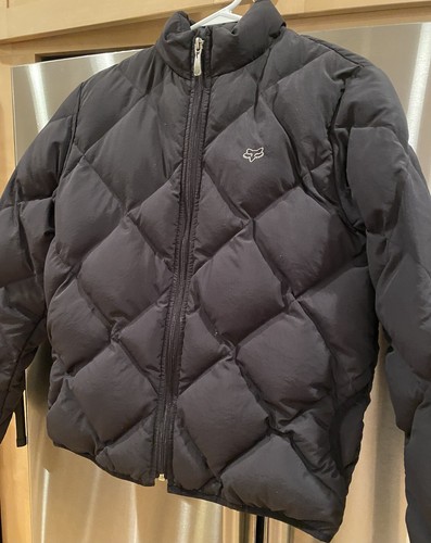 Fox Racing Down Puffer Jacket Youth Large Black Excellent Condition - Picture 2 of 14
