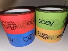 2" x 75 yards Multi - Official eBay Branded Heart Packaging Tape 4-Pack LE 2023