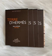 4 x Hermes TERRE D' HERMES EAU INTENSE VETIVER Eau de Parfum 2ml Each Mini Spray