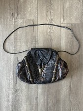 Vintage Samir Genuine Leather Croc/ Snakeskin Embossed Bag Purse Made In USA