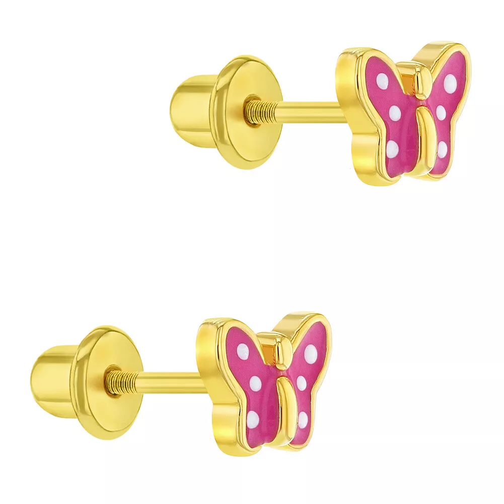 Screw back on sale minnie mouse earrings