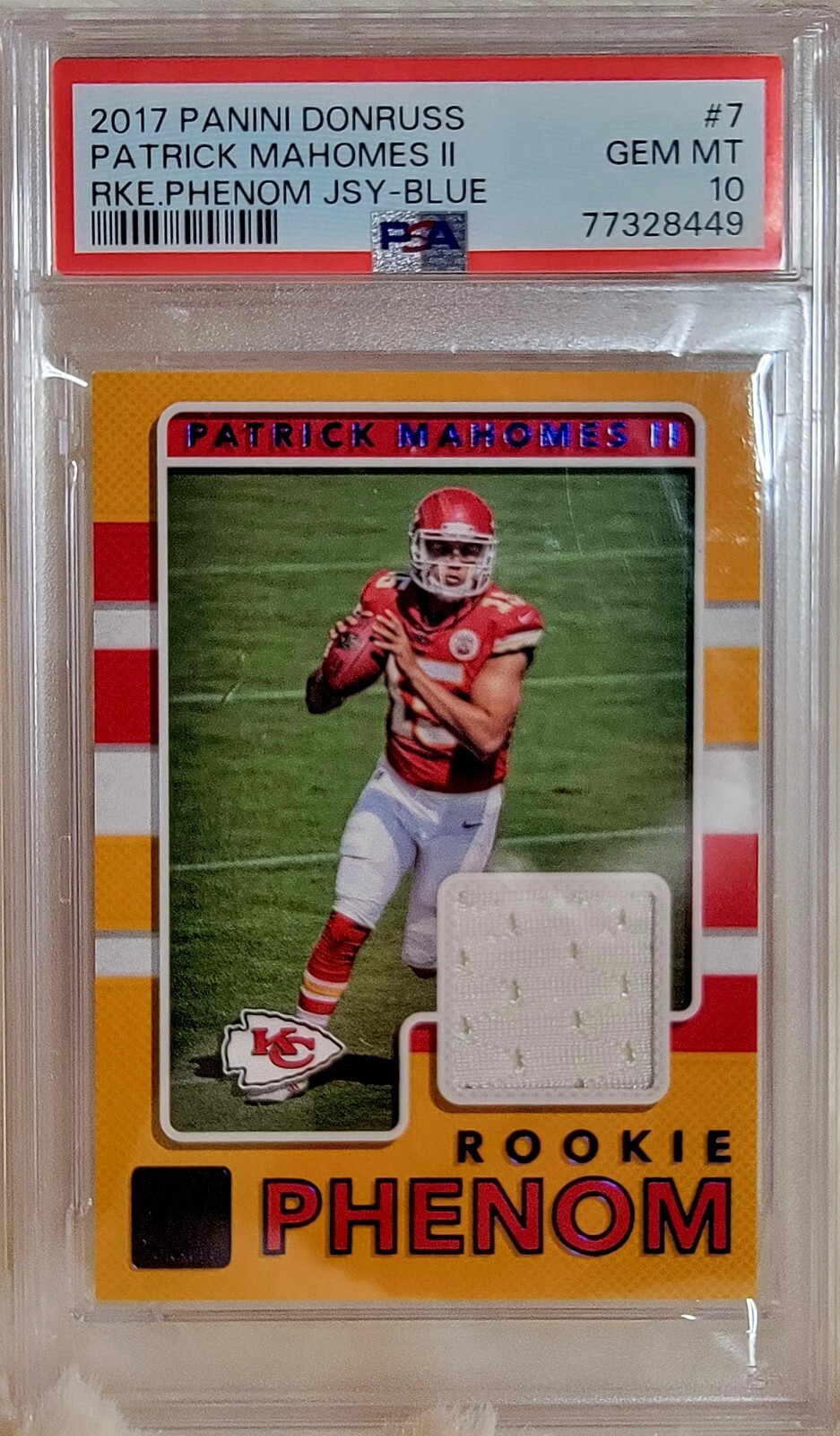 Patrick Mahomes Panini Donruss Rookie Phenom Jerseys #7 Blue