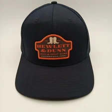 Hewlett & Dunn Patch Hat Advertising Trucker Cap Snapback Blue Mesh Orange Logo