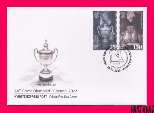 KYRGYZSTAN 2022-2023 Sport 44th Chess Olympiad Chennai India Mi KEP 194-195 FDC