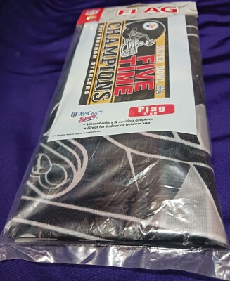 Pittsburgh Steelers Five Time Champions Win Craft Flag SEALED NEW