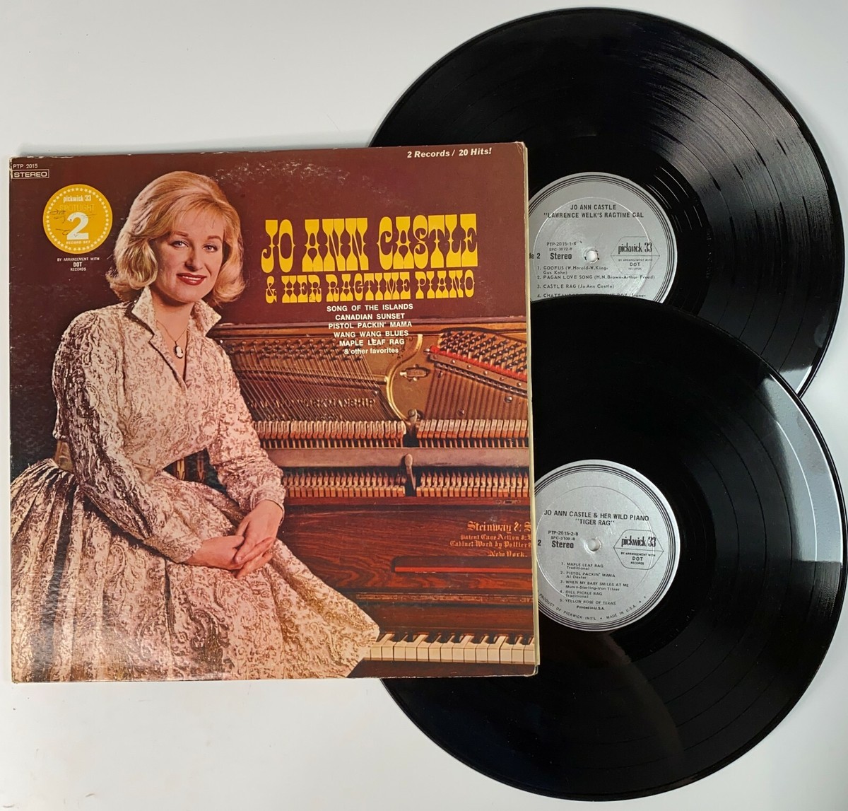 Jo Ann Castle & Her Ragtime Piano on 2 Vinyl LP Records (Dbl