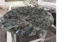 Round Labradorite Coffee Table Top Epoxy Sofa Side Table for Office Furniture