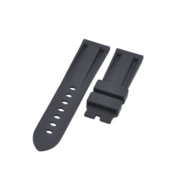 22x20mm Black Rubber Watch Strap For Panerai Luminor Marina Submersible