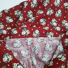 Pillowcase Christmas Santa Motif Maroon Handmade 21" x 32" Unused