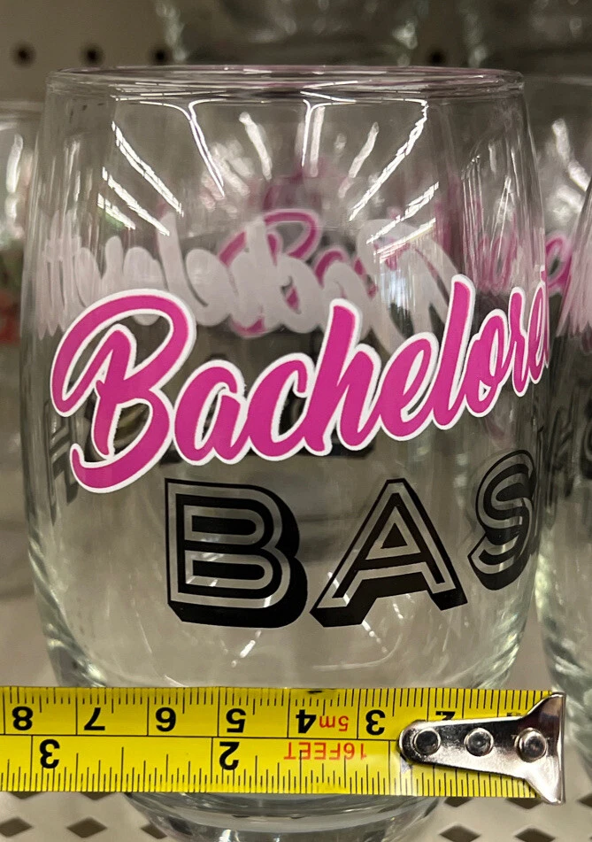 3 NOVOS “Bachelorette Bash” 15 oz Copos de Vinho, Festa Diversão, Chuveiro de Casamento, Noiva - Imagem 3 de 3